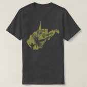 viskaart van West-Virginia WV Vliegen T-shirt (Design voorkant)