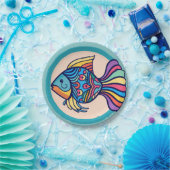 viskleur papieren bordje (Feest)