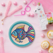 viskleur papieren bordje (Feest)