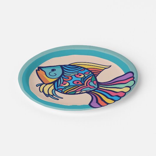 viskleur papieren bordje (Gekanteld)