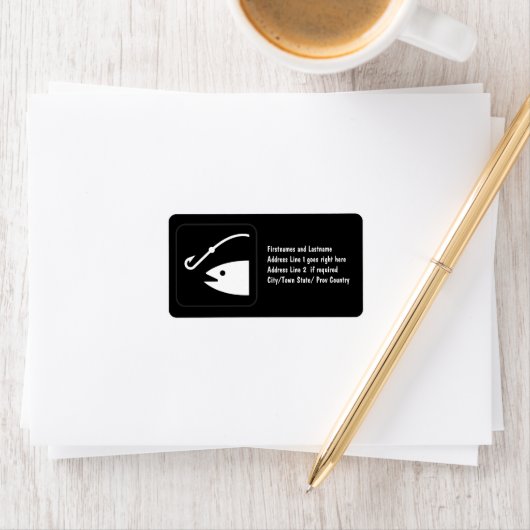 Viskop en haak - Zwart-wit Etiket (Insitu)