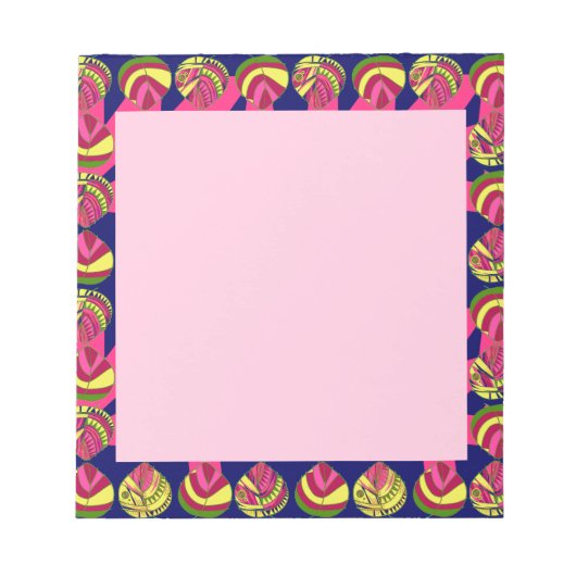 Viskop laat geel magentagroen notitieblok (Voorkant)