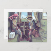 Viskoppel in de trein briefkaart (Voorkant / Achterkant)