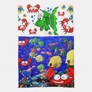 Viskrab Ocean Kitchen Handhanddoek Theedoek