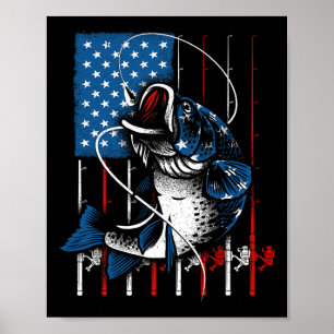 Viskunst voor mannen vrouwen Amerikaanse vlag Usa Poster
