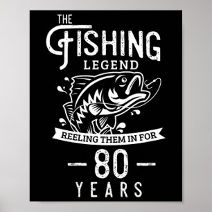 Vislegend 80 jaar verjaardagscadeau voor vis poster