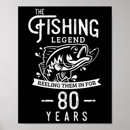Vislegend 80 jaar verjaardagscadeau voor vis poster (Voorkant)