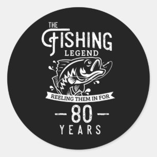 Vislegend 80 jaar verjaardagscadeau voor vis ronde sticker