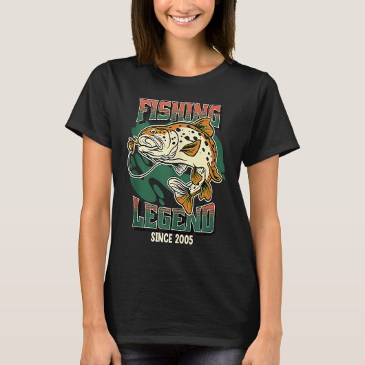 Vislegende Forel Baars Visser Sinds 2005 De T-shirt (Voorkant)