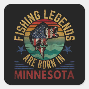 VISLEGENDES WORDEN GEBOREN IN MINNESOTA VIERKANTE STICKER