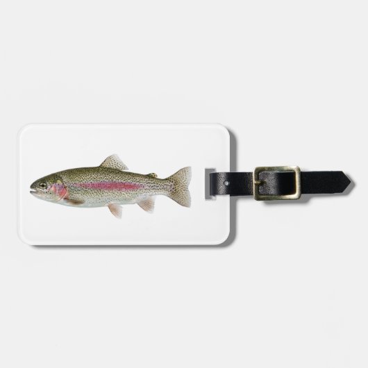 Visliefhebber Bagagerek – Forel Vissersontwerp Bagagelabel (Voorkant horizontaal)