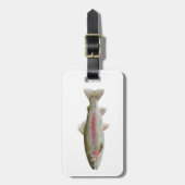 Visliefhebber Bagagerek – Forel Vissersontwerp Bagagelabel (Voorkant verticaal)