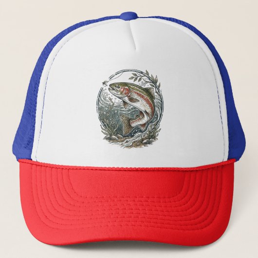 Visliefhebber – Forel Vissen Design Trucker Pet (Voorkant)