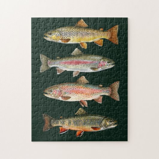 Visliefhebber - Forel Vissen Ontwerp Legpuzzel (Verticaal)