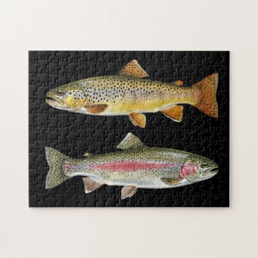 Visliefhebber – Forel Vissen Ontwerp Legpuzzel (Horizontaal)