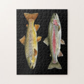 Visliefhebber – Forel Vissen Ontwerp Legpuzzel (Verticaal)