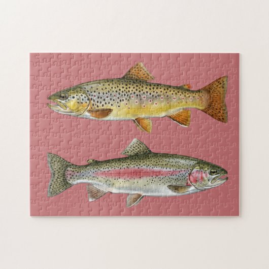 Visliefhebber - Forel Vissen Ontwerp Legpuzzel (Horizontaal)