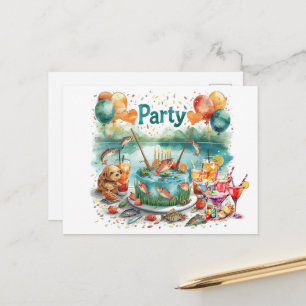 Visliefhebber verjaardagsfeest uitnodiging