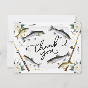 Visliefhebbers Bedankt met vis en bloemen Briefkaart