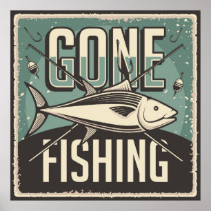  visliefhebbers met een coole retro poster