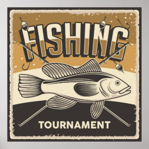  visliefhebbers met een coole retro poster