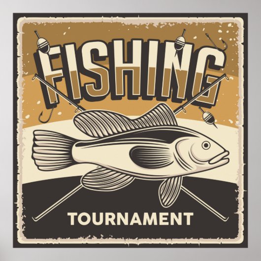  visliefhebbers met een coole retro poster (Voorkant)