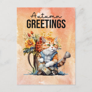 Visliefhebbers voor herfstgroet briefkaart