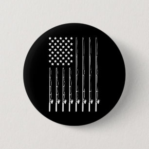 Vislijn Amerikaanse Vlag Patriottische Buitenman Ronde Button 5,7 Cm