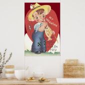 Vislijn Vis Land Jongen Valentijn Poster (Keuken)