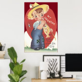 Vislijn Vis Land Jongen Valentijn Poster (Thuiskantoor)