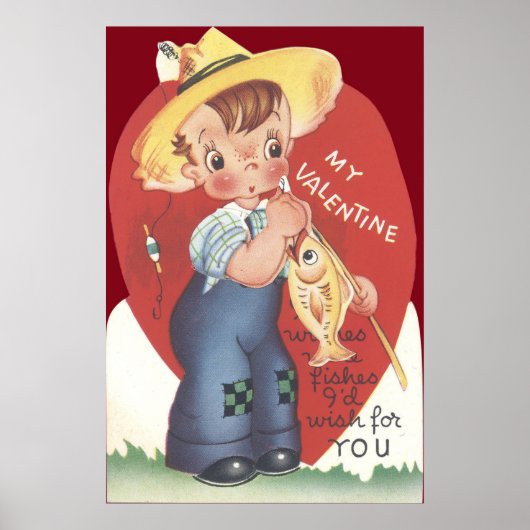 Vislijn Vis Land Jongen Valentijn Poster (Voorkant)