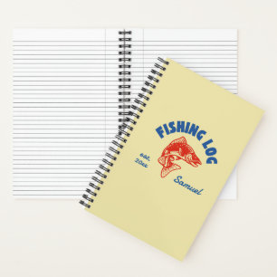 Vislogboek Warm Vintage Geel, Rood, Blauw Cadeau Notitieboek