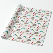Vislokmiddelen met bellen cadeaupapier (Uitgerold)