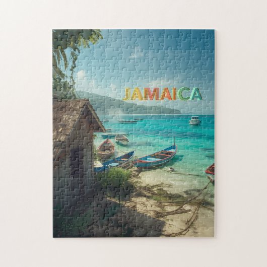 Visloods en kleine boten legpuzzel (Verticaal)