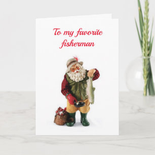 VISMAN EN BIJZONDERE MENSEN JAREN IN DECEMBER FEESTDAGEN KAART