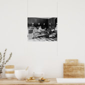 Vismarkt, 1895. Oude foto Poster (Keuken)
