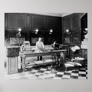 Vismarkt, 1895. Oude foto Poster