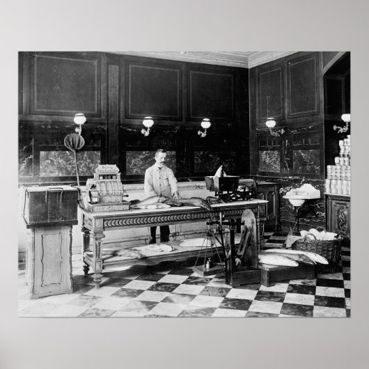 Vismarkt, 1895. Oude foto Poster (Voorkant)