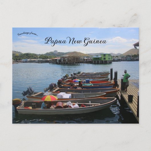 Vismarkt in Papoea-Nieuw-Guinea Briefkaart (Voorkant)