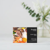 Vismarkt op zwarte achtergrond visitekaartje (Staand voorkant)