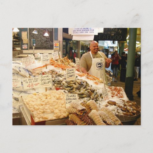 Vismarkt Seattle Washington Briefkaart (Voorkant)
