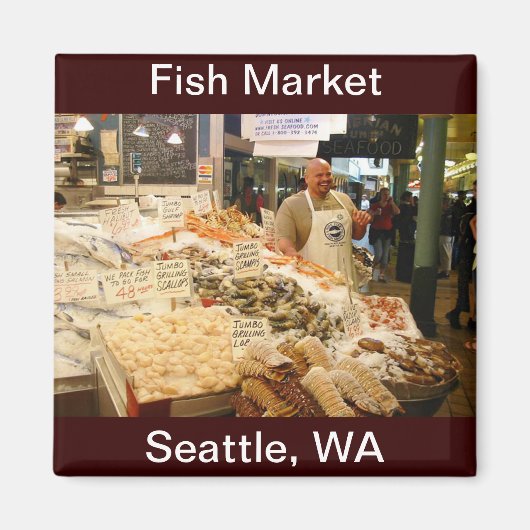 Vismarkt Seattle Washington Magneet (Voorkant)