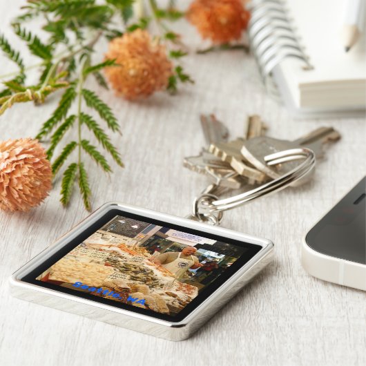 Vismarkt Seattle Washington Sleutelhanger (Zijkant)