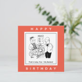 Vismonger biedt Vicar Heilige Makreel Cartoon Kaart (Staand voorkant)