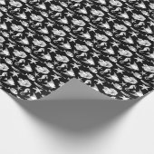 Vismotief: zwart wit patroon. cadeaupapier (Hoek)