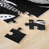 Vismotief: zwart wit patroon. legpuzzel (Zijkant)