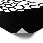 Vismotief: zwart wit patroon. poster (Hoek)