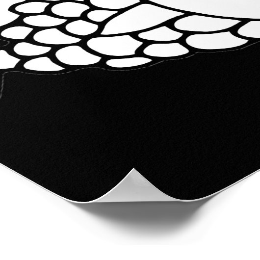 Vismotief: zwart wit patroon. poster (Hoek)