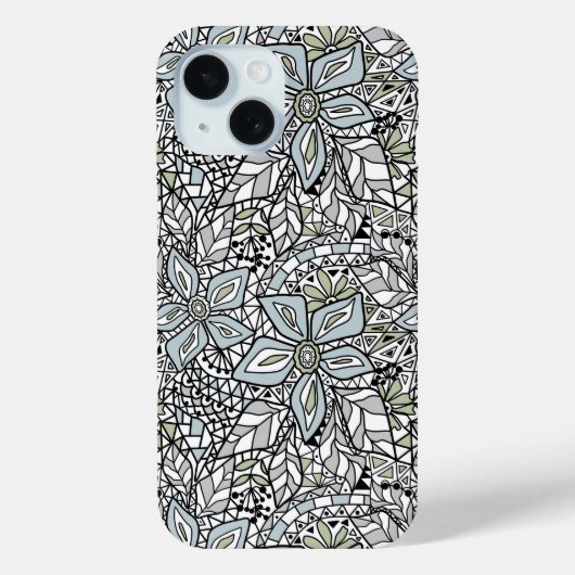 Visnet kant bloemmotief wit roze zwart Case-Mate iPhone case (Achterkant)