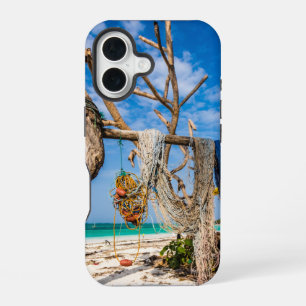 Visnetten drogen op het strand iPhone 16 hoesje